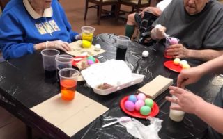 resident activity easter dying eggs